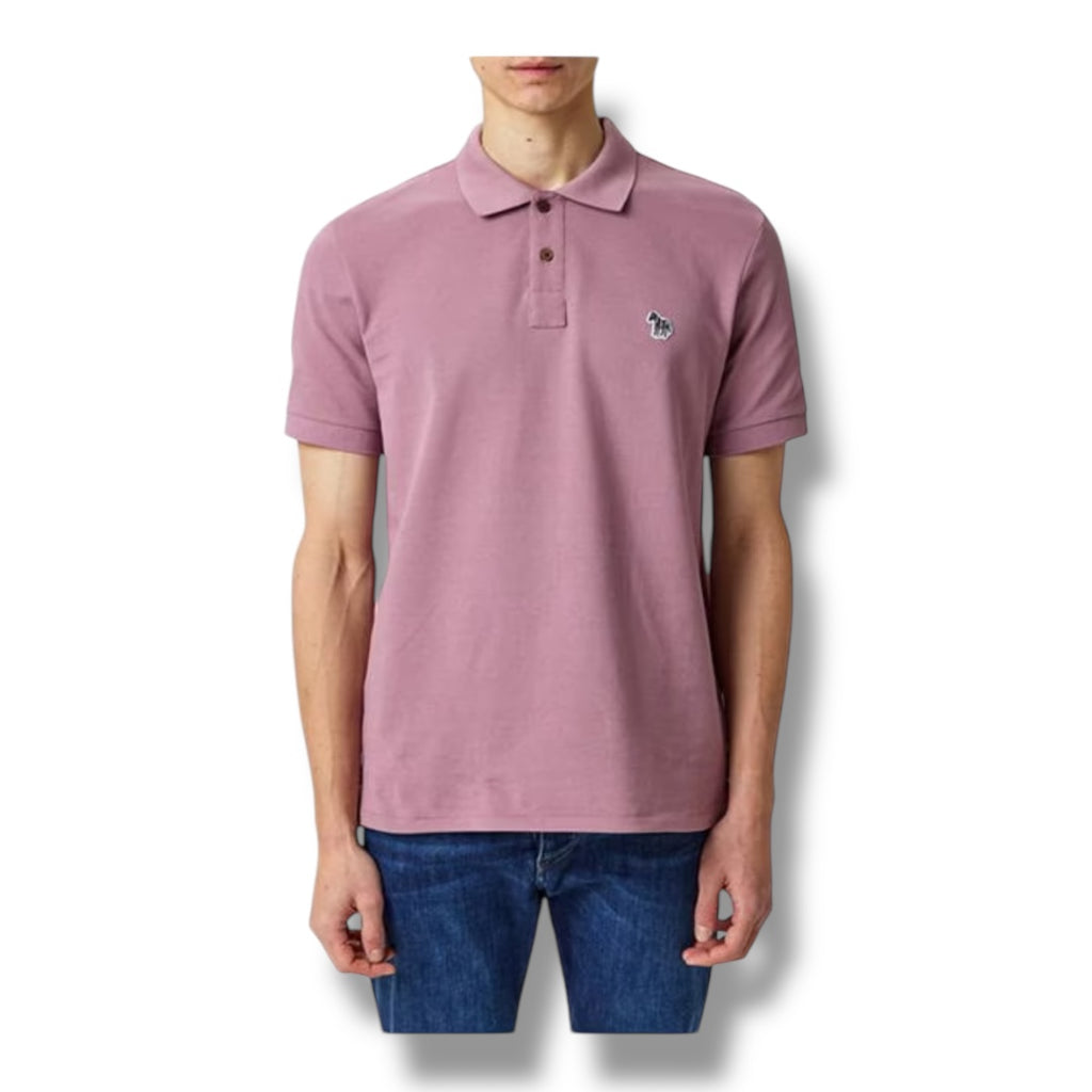 PAUL SMITH ZEBRA POLO SHIRT MAUVE PURPLE