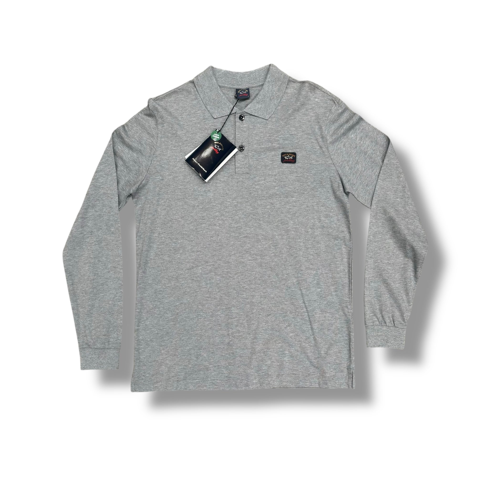 PAUL & SHARK LONG SLEEVED POLO SHIRT GREY