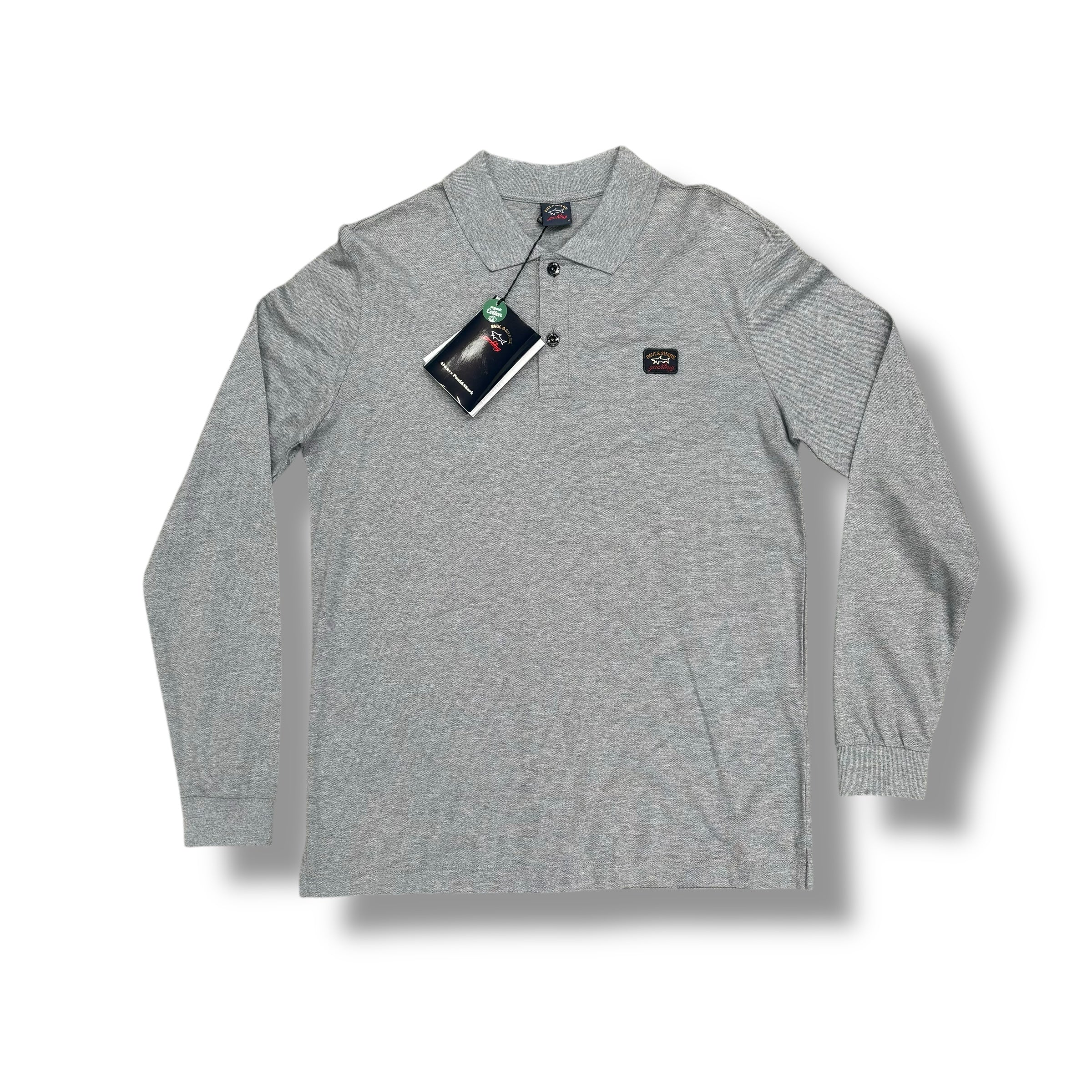 PAUL & SHARK LONG SLEEVED POLO SHIRT GREY