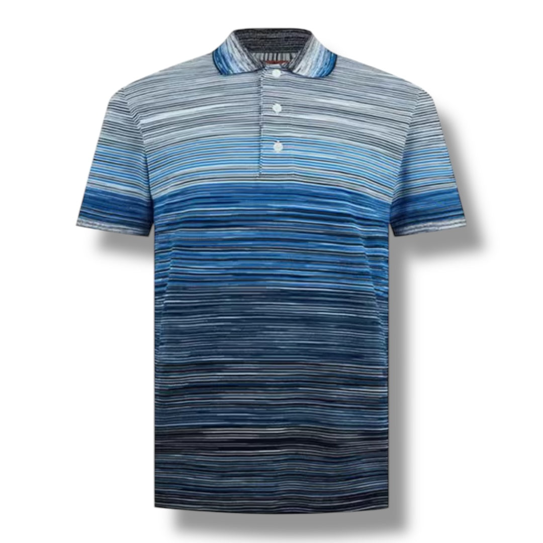 MISSONI STRIPE POLO SHIRT BLUE