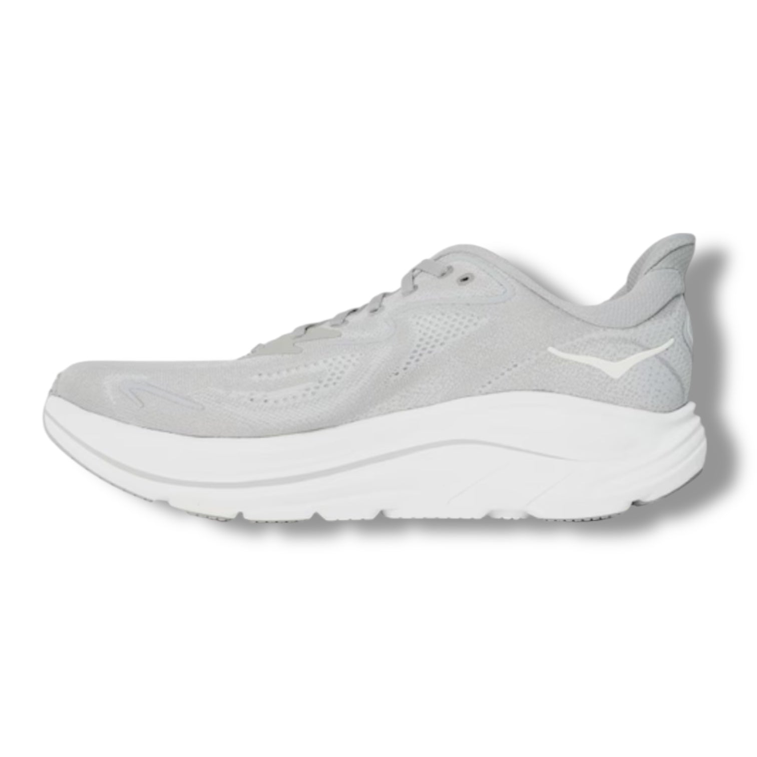 HOKA CLIFTON 10 RUNNING TRAINERS LIGHT GREY