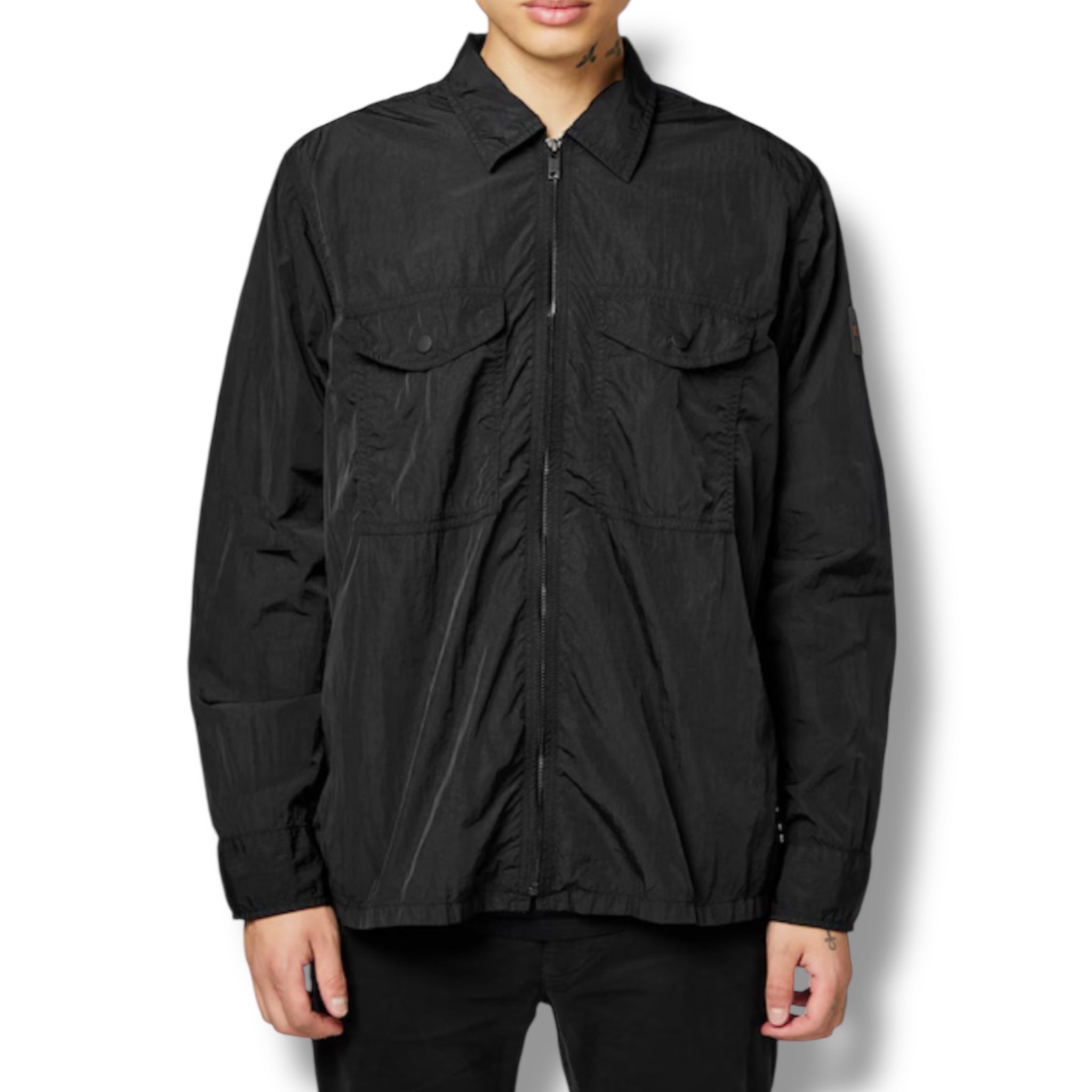 HUGO BOSS NYLON OVERSHIRT BLACK