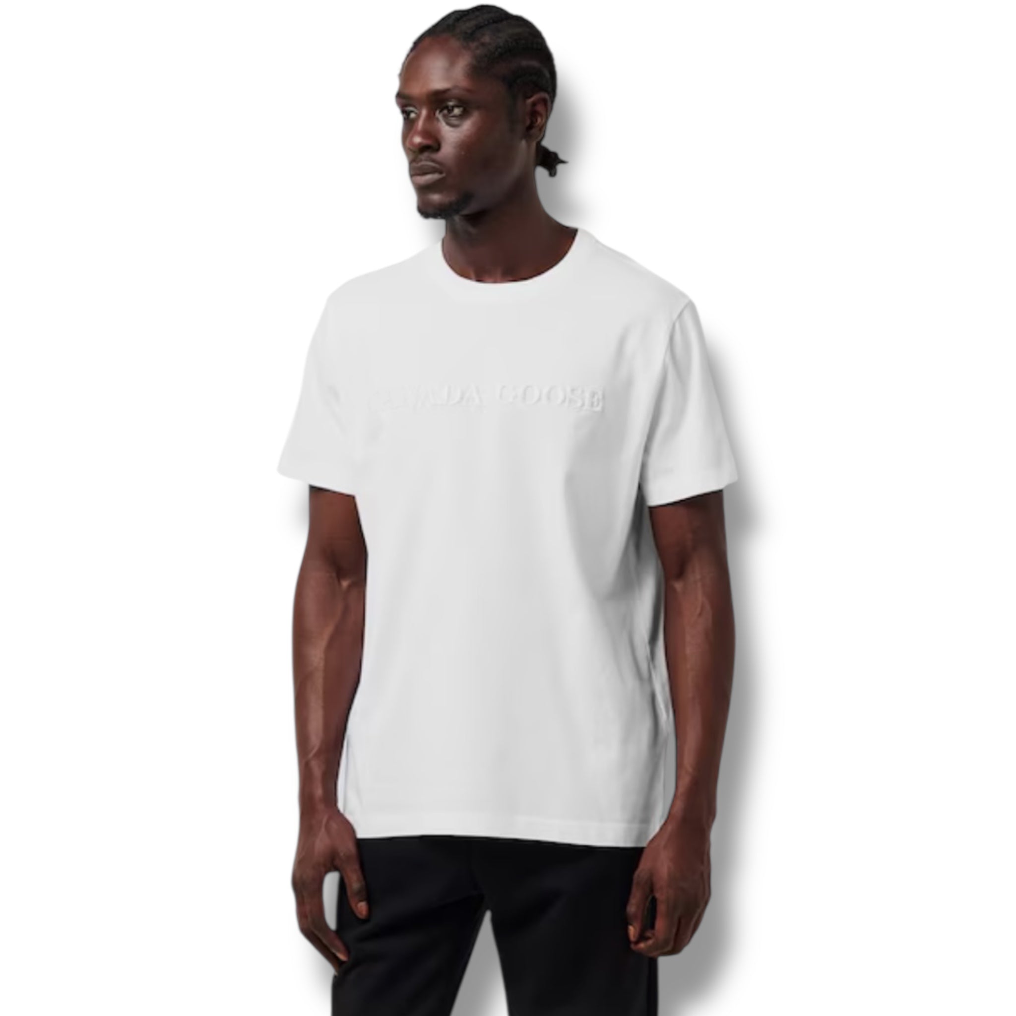 CANADA GOOSE EMBROIDERED LOGO T-SHIRT WHITE