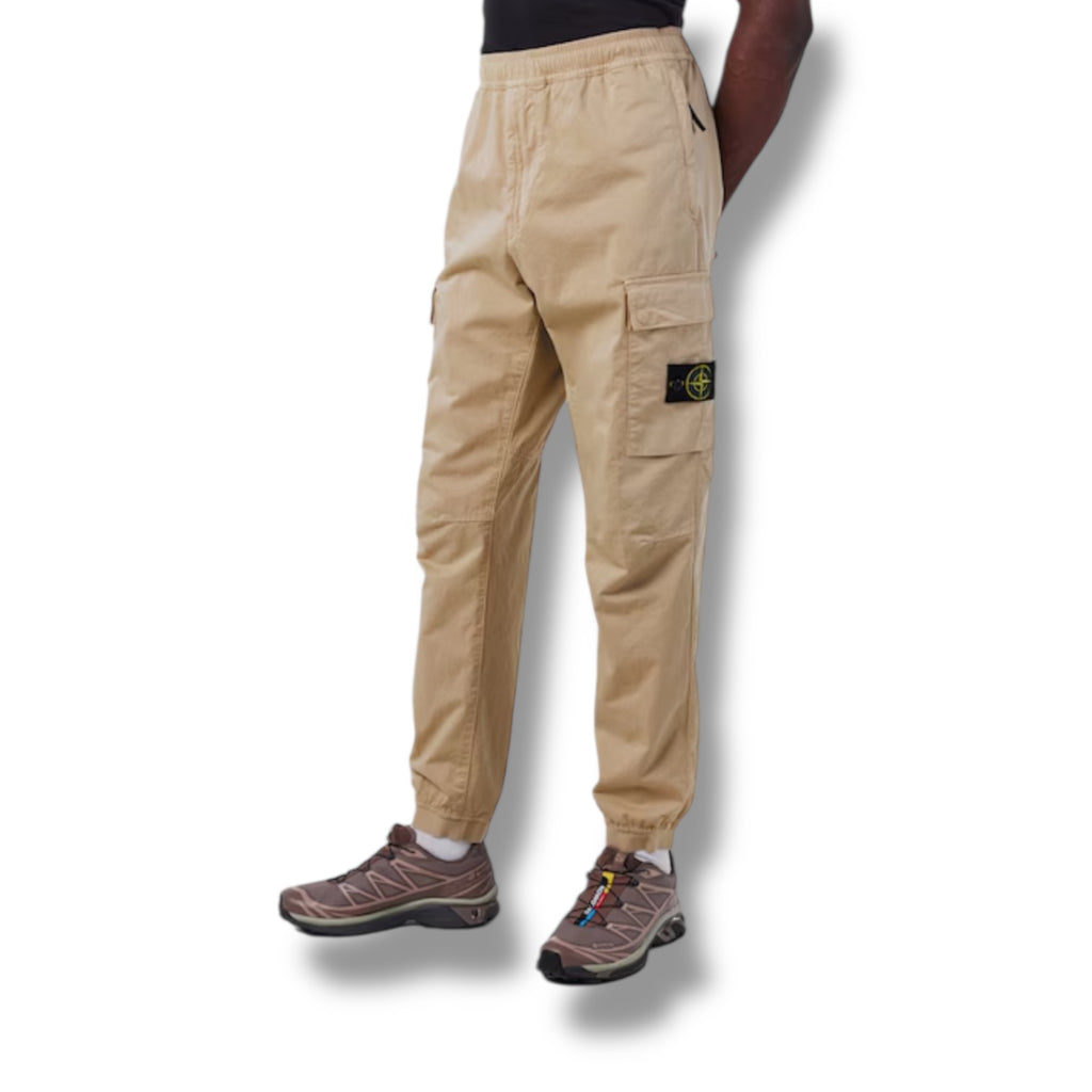 STONE ISLAND SATIN CARGO PANT BEIGE