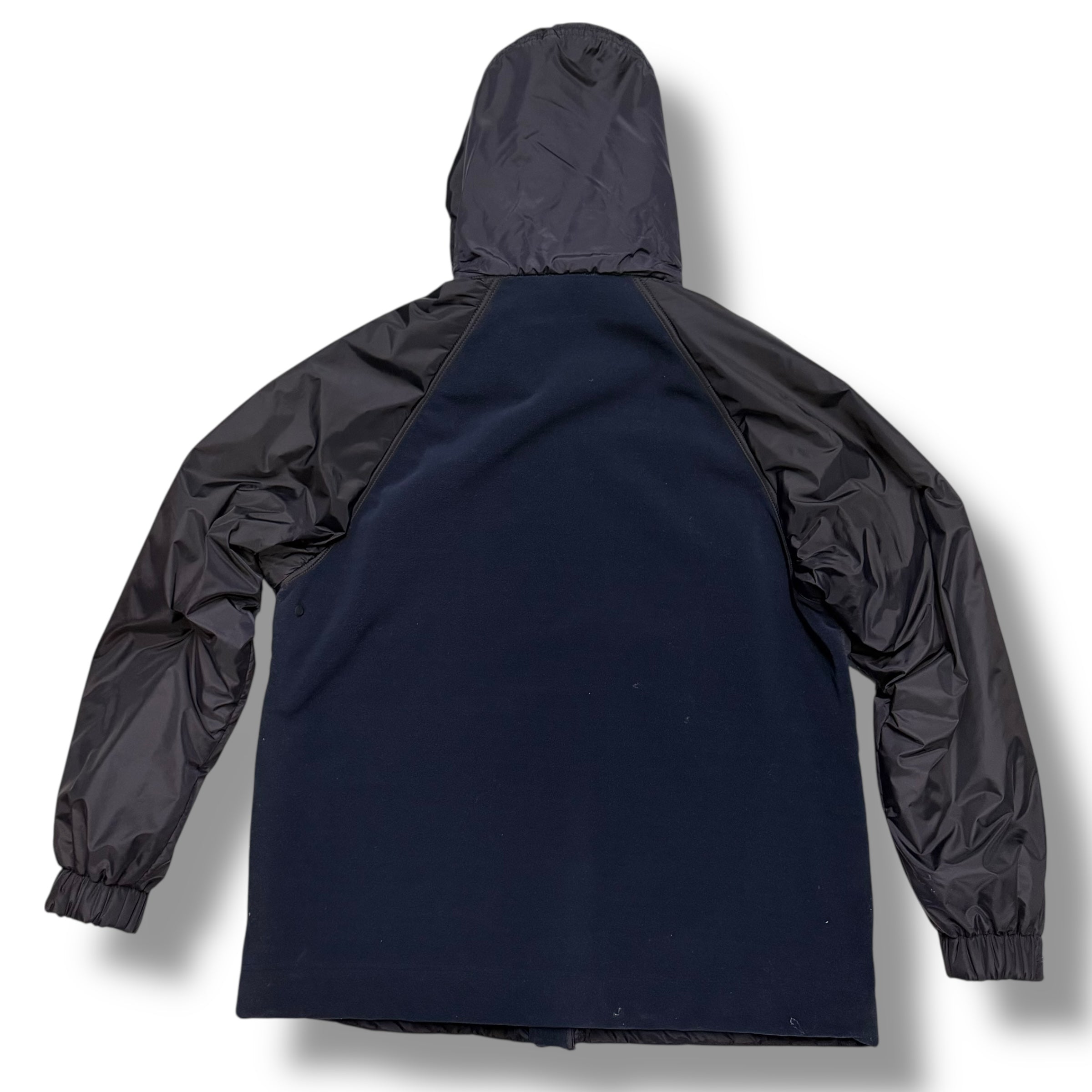 MONCLER GRENOBLE HOODED SHELL FLEECE JACKET NAVY BLUE