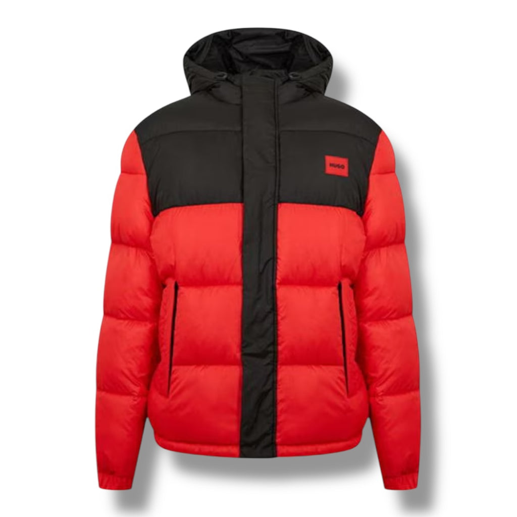 HUGO BOSS HUGO RED PATCH PUFFER JACKET RED