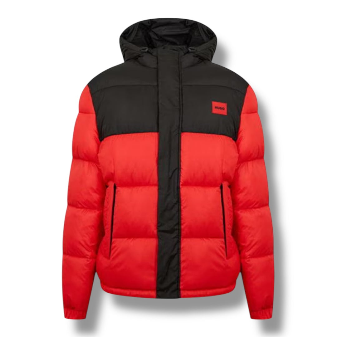 HUGO BOSS HUGO RED PATCH PUFFER JACKET RED