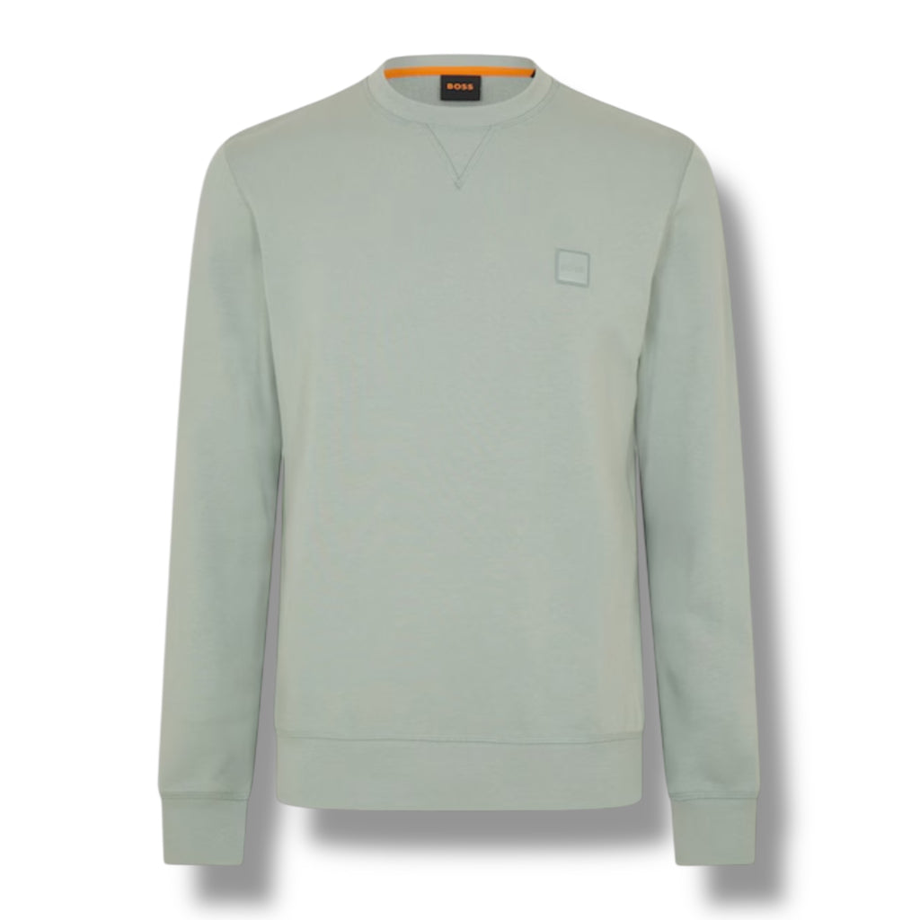 HUGO BOSS PATCH LOGO SWEATSHIRT LIGHT GREEN