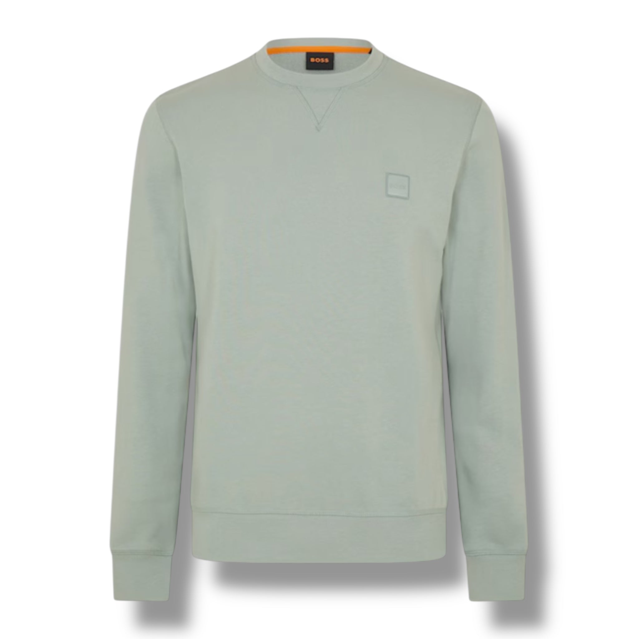 HUGO BOSS PATCH LOGO SWEATSHIRT LIGHT GREEN