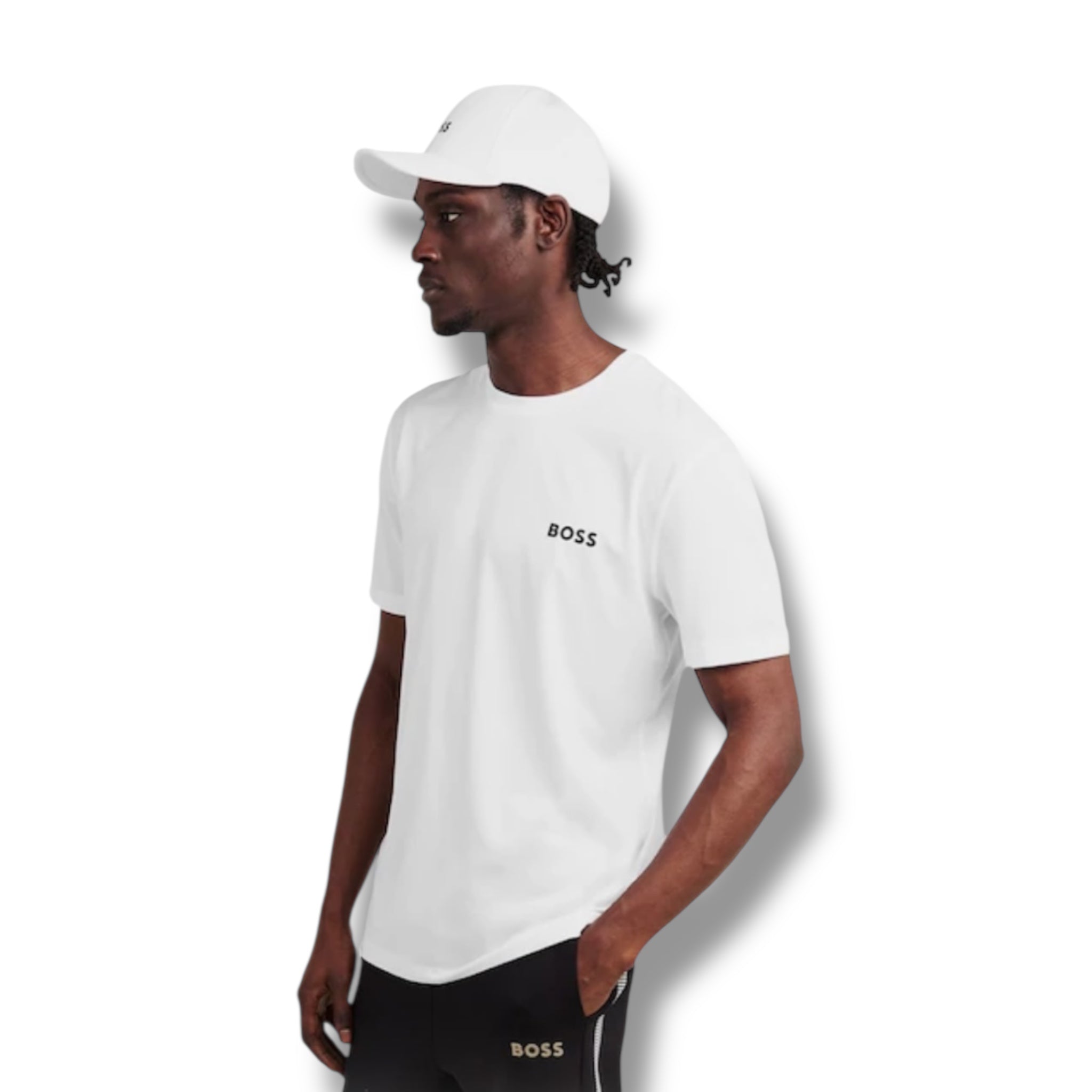 HUGO BOSS GYM KIT TRIPLE SET TECH 1/4 ZIP - T-SHIRT & SHORTS BLACK & WHITE