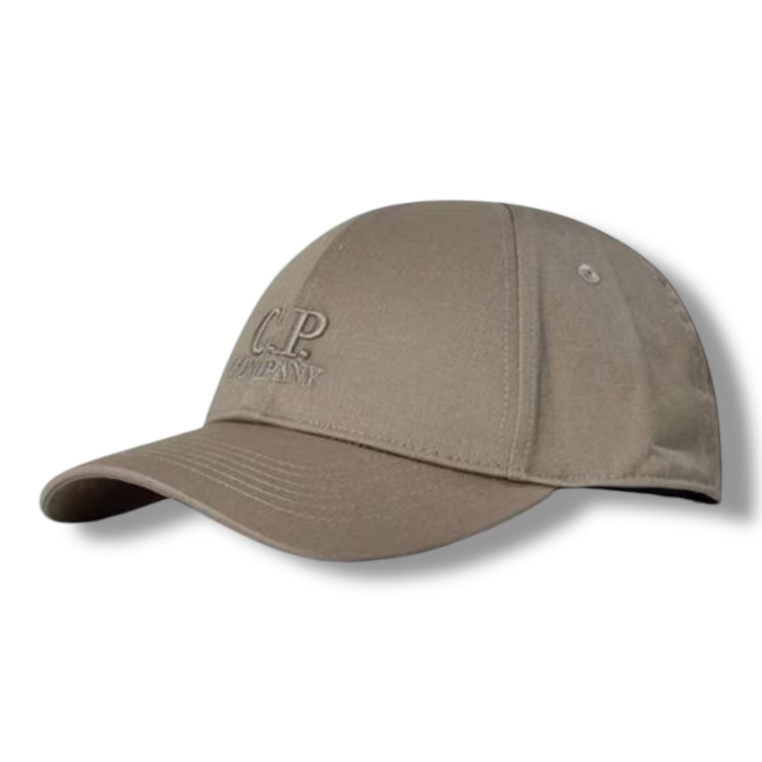 CP COMPANY EMBROIDERED LOGO BASEBALL CAP BEIGE