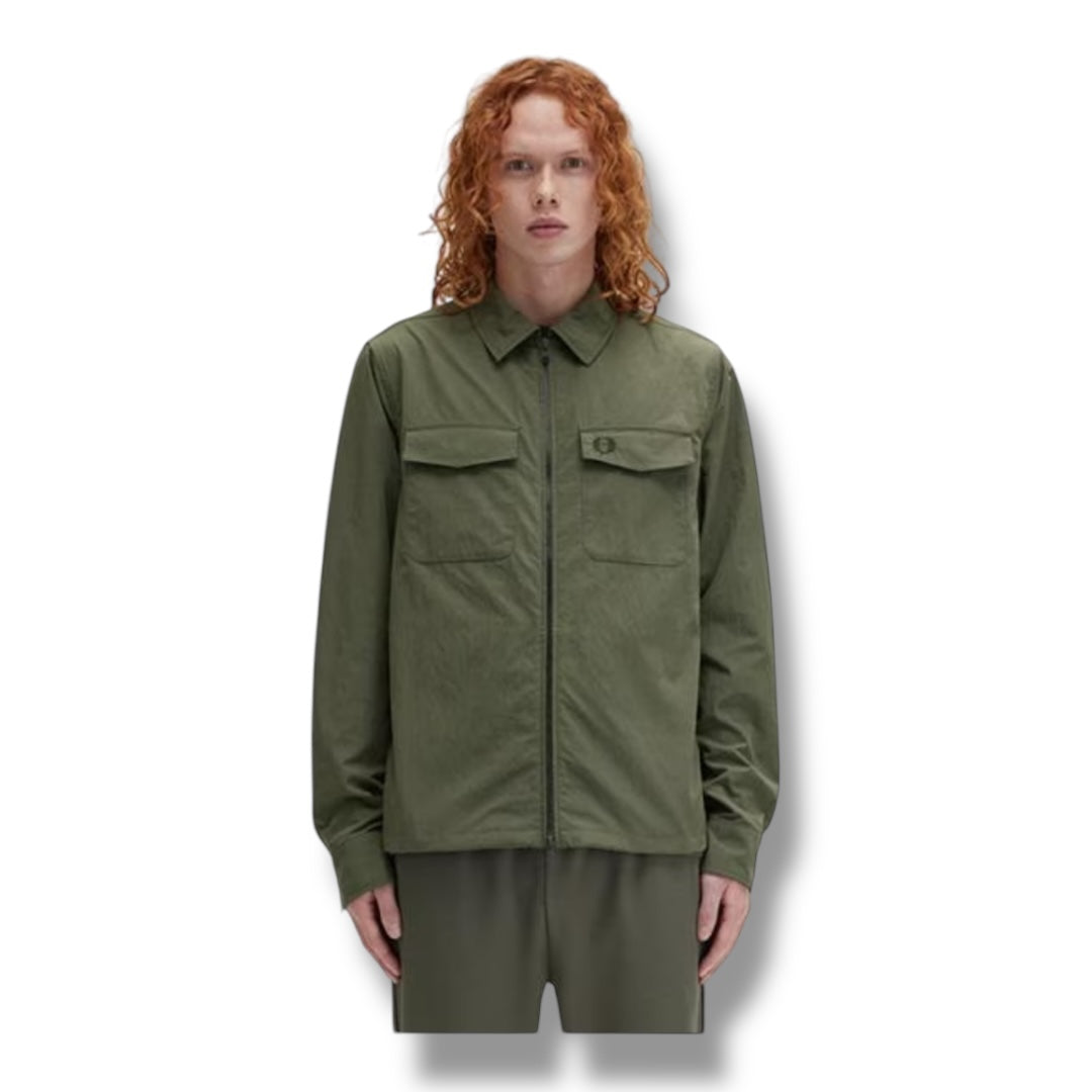 FRED PERRY ZIP OVERSHIRT GREEN