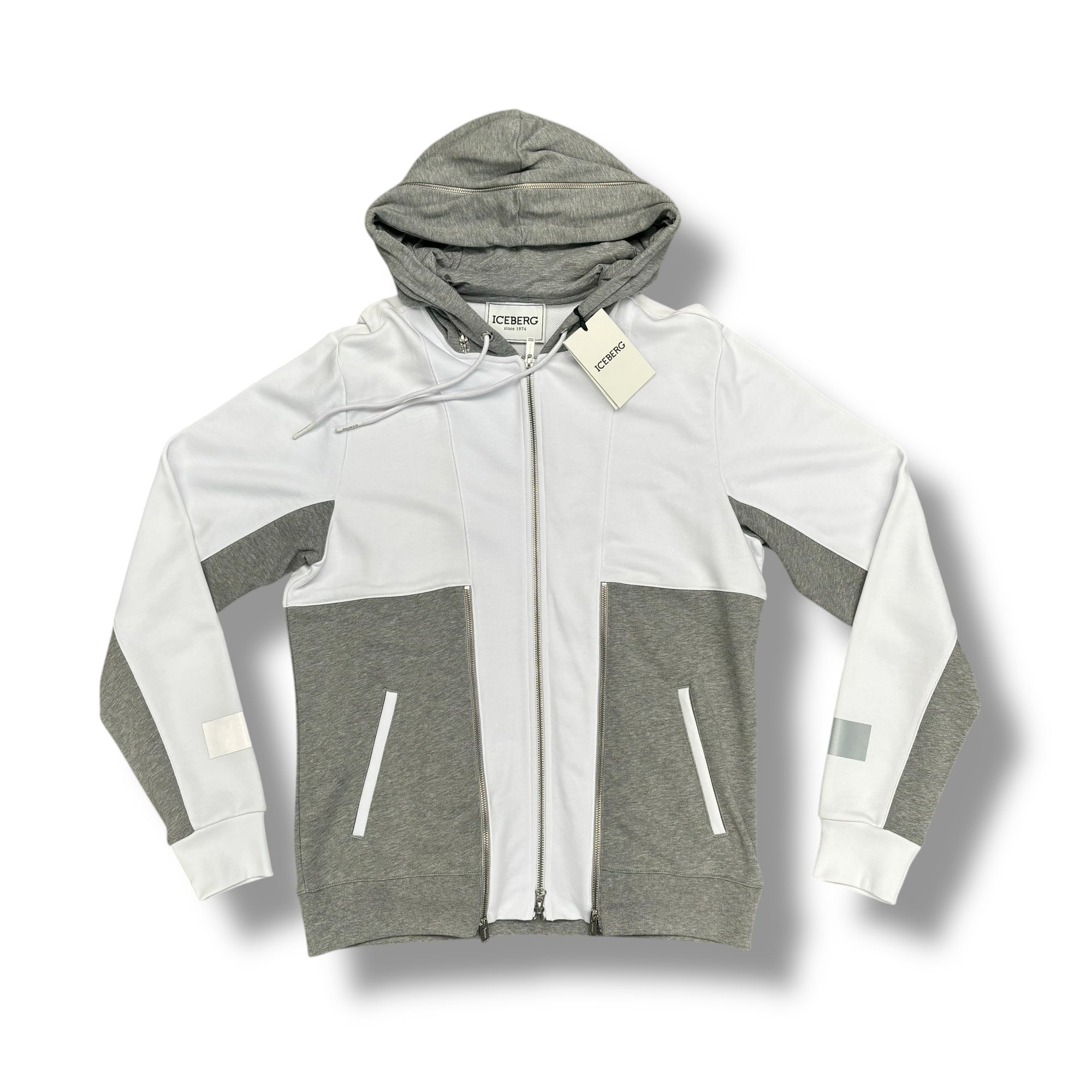 ICEBERG ZIP UP HOODIE WHITE / GREY