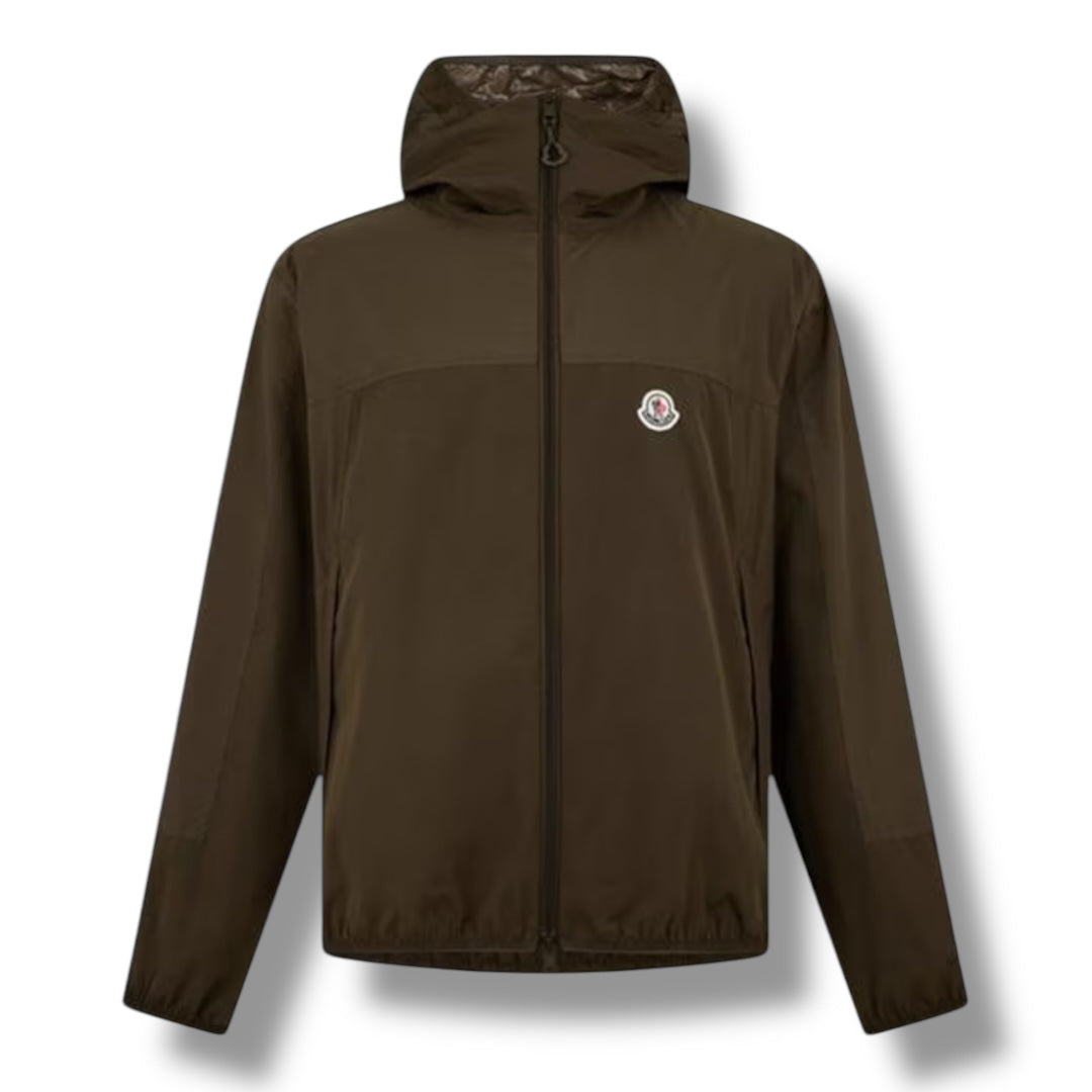 MONCLER KONA HOODED WINDBREAKER JACKET KHAKI GREEN