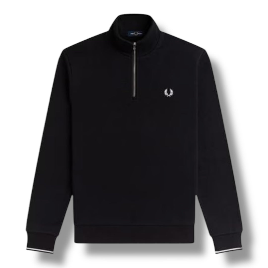 FRED PERRY 1/4 ZIP SWEATSHIRT BLACK