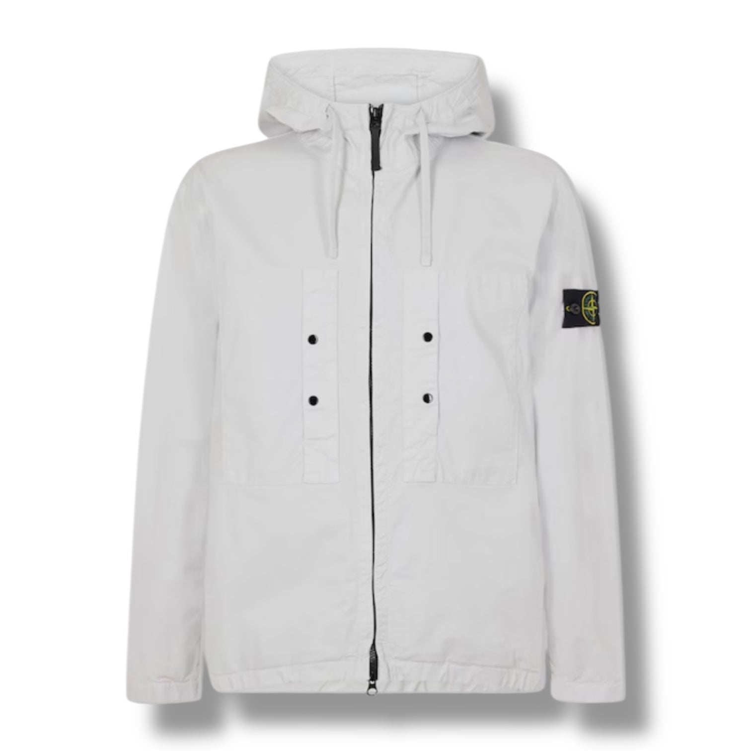 STONE ISLAND SUPIMA TWILL COTTON HOODED JACKET CIELO BLUE