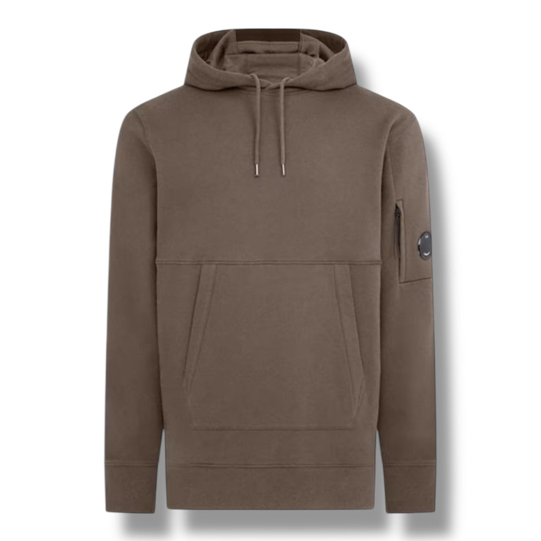 CP COMPANY LENS ARM OTTH HOODIE WALNUT BROWN