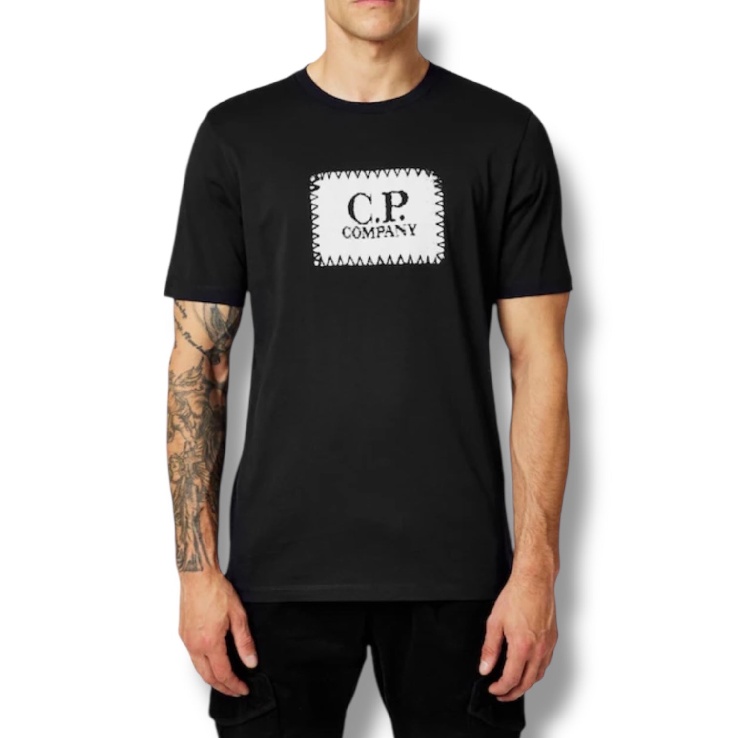 CP COMPANY STAMP LOGO T-SHIRT BLACK