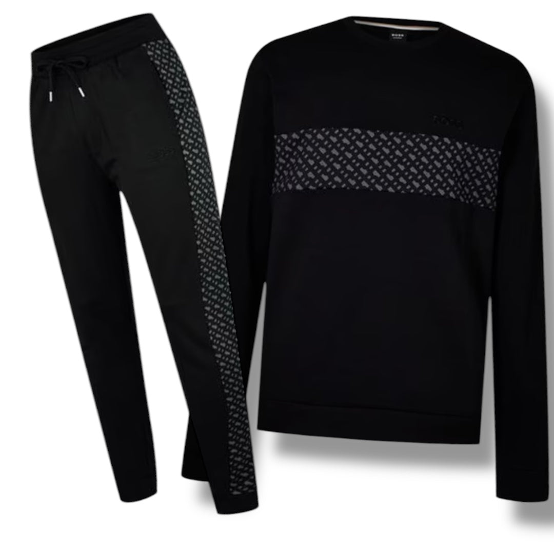 HUGO BOSS HB MONO LOGO FULL TRACKSUIT BLACK