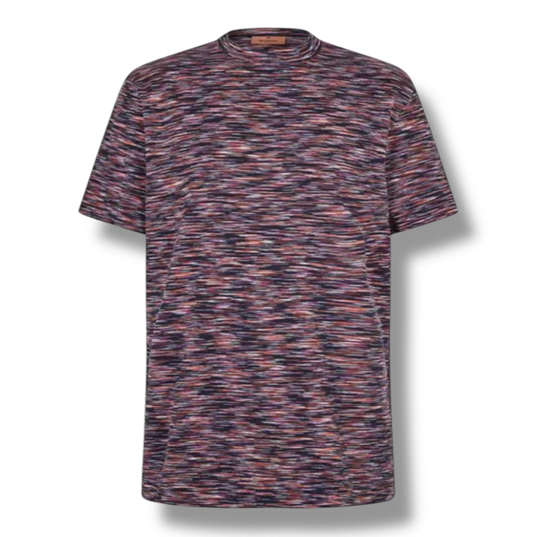MISSONI SPACE DYE STRIPE T-SHIRT BLACK / ORANGE