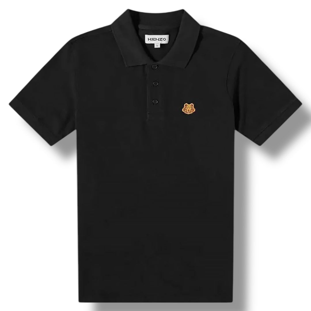 KENZO SMALL TIGER POLO SHIRT BLACK