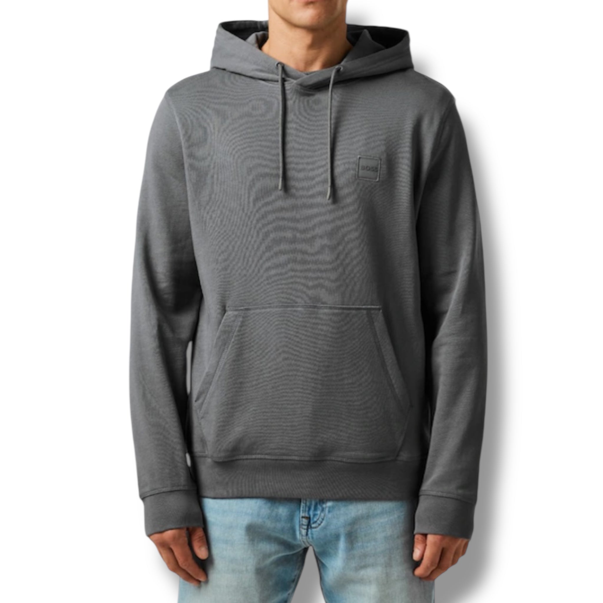 HUGO BOSS PATCH OTTH HOODIE CHARCOAL GREY