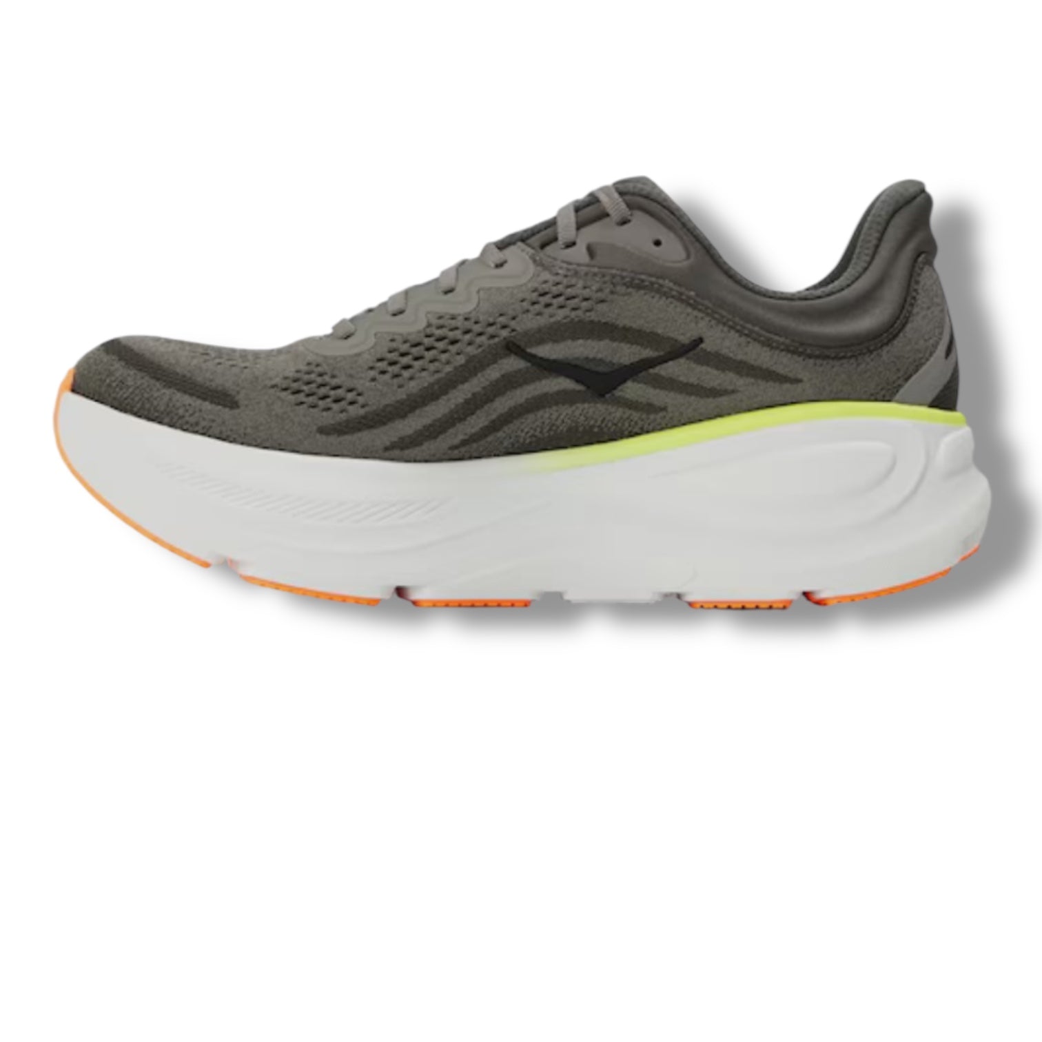 HOKA BONDI RUNNING TRAINERS GREY ORANGE