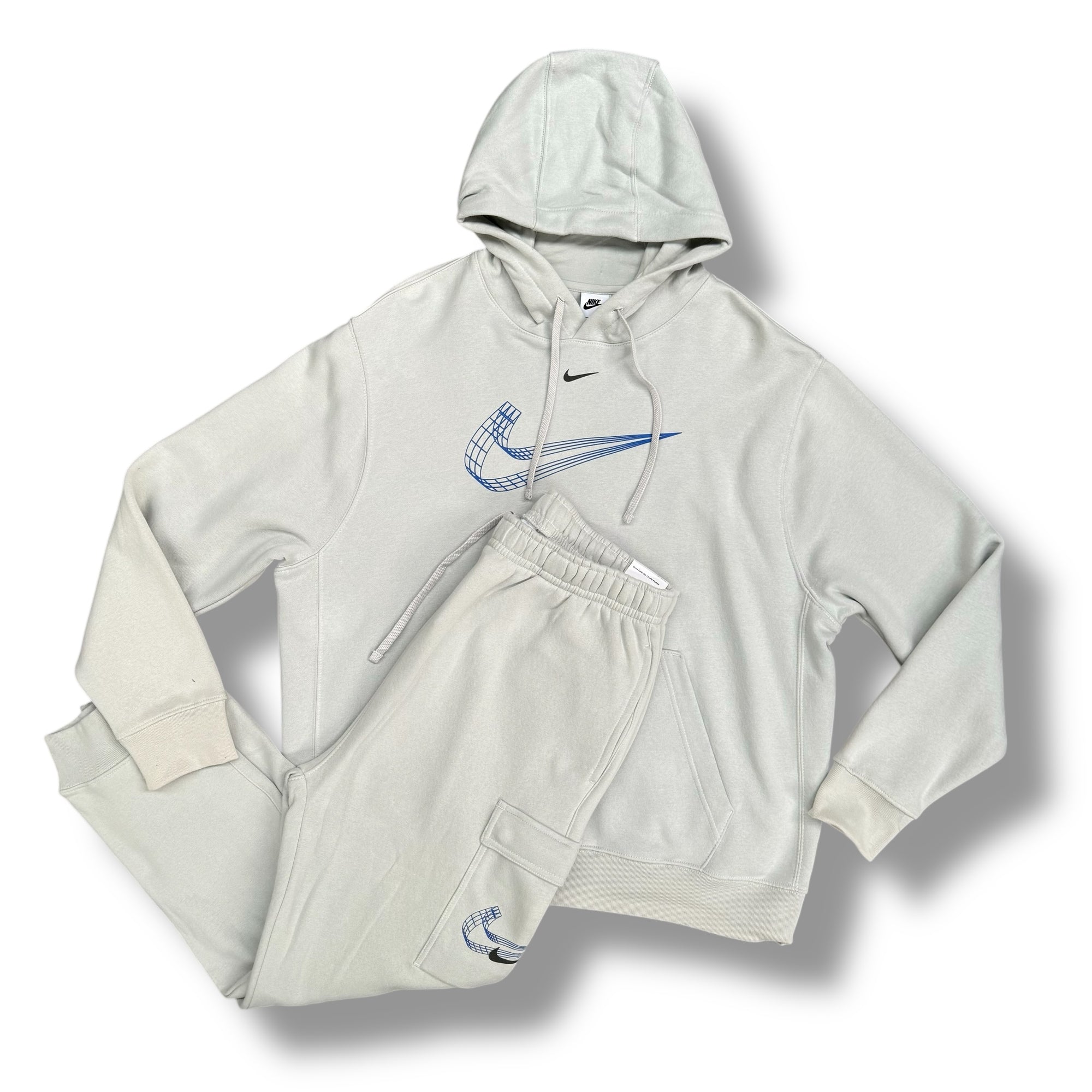 NIKE 3D LOGO HOODED FULL TRACKSUIT GREY