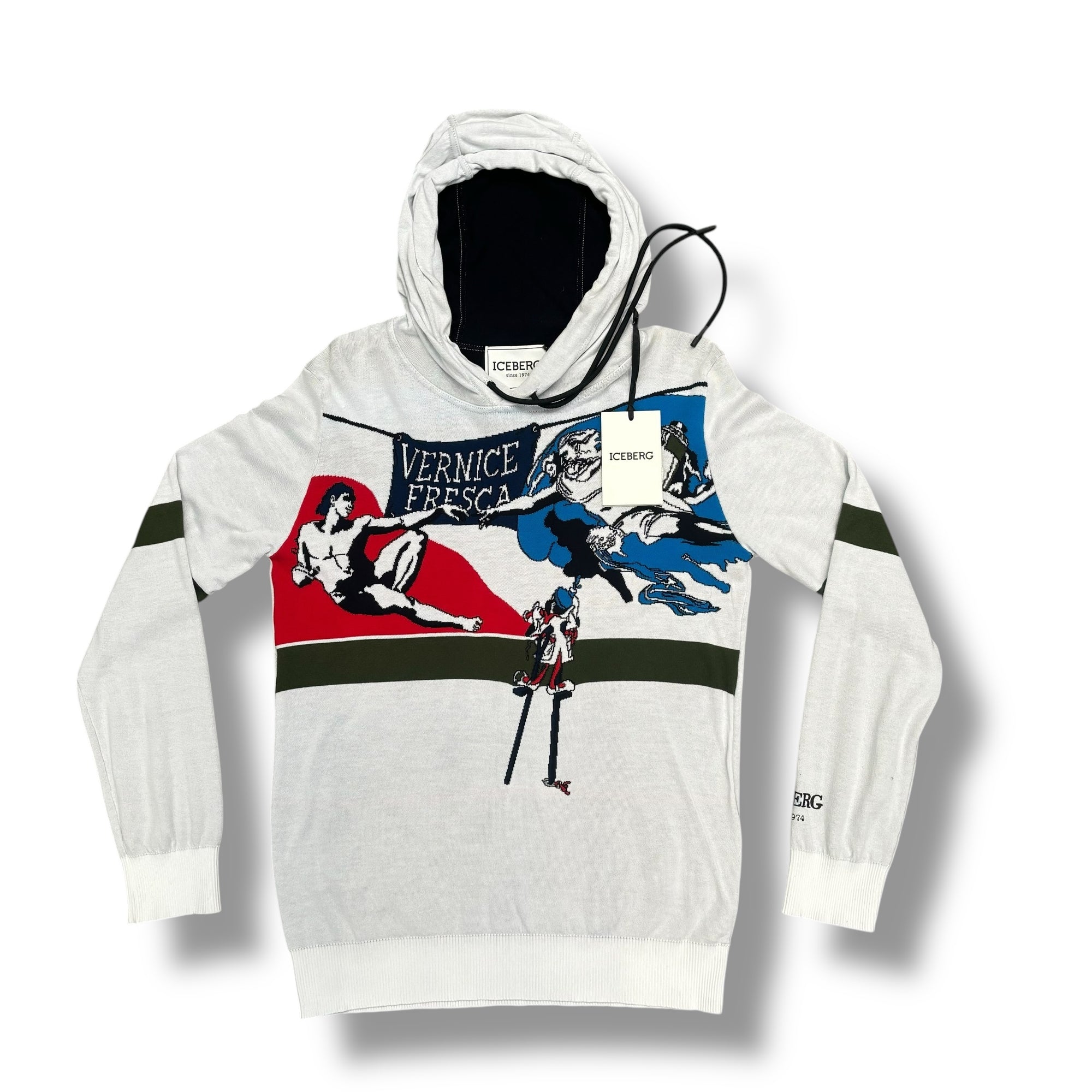 ICEBERG VERNICE FRESCA KNITTED OTTH HOODIE SWEATER WHITE
