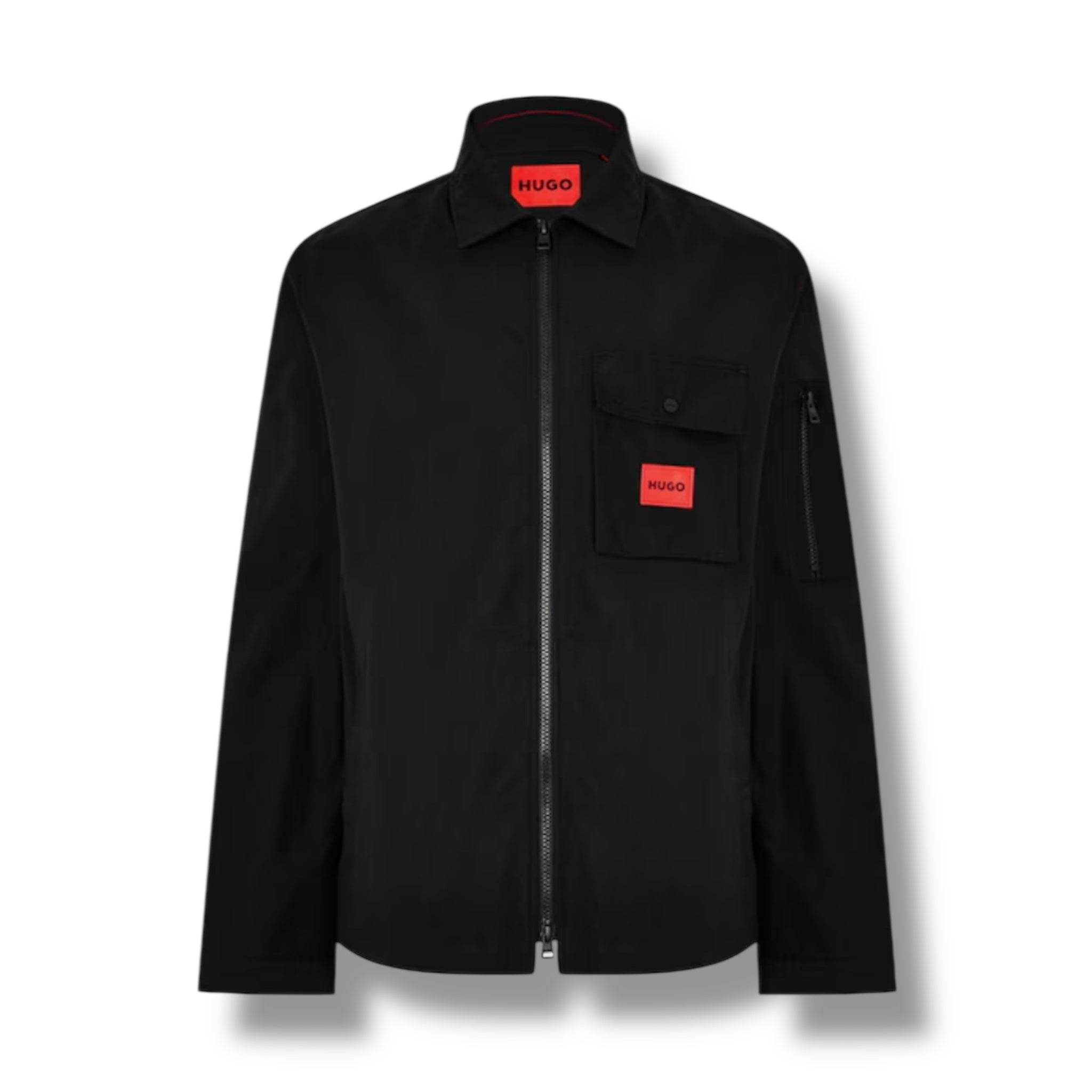 HUGO RED PATCH OVERSHIRT BLACK