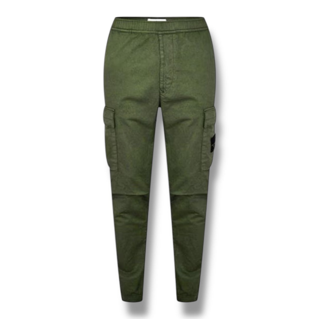STONE ISLAND RASO CARGO PANTS KHAKI GREEN