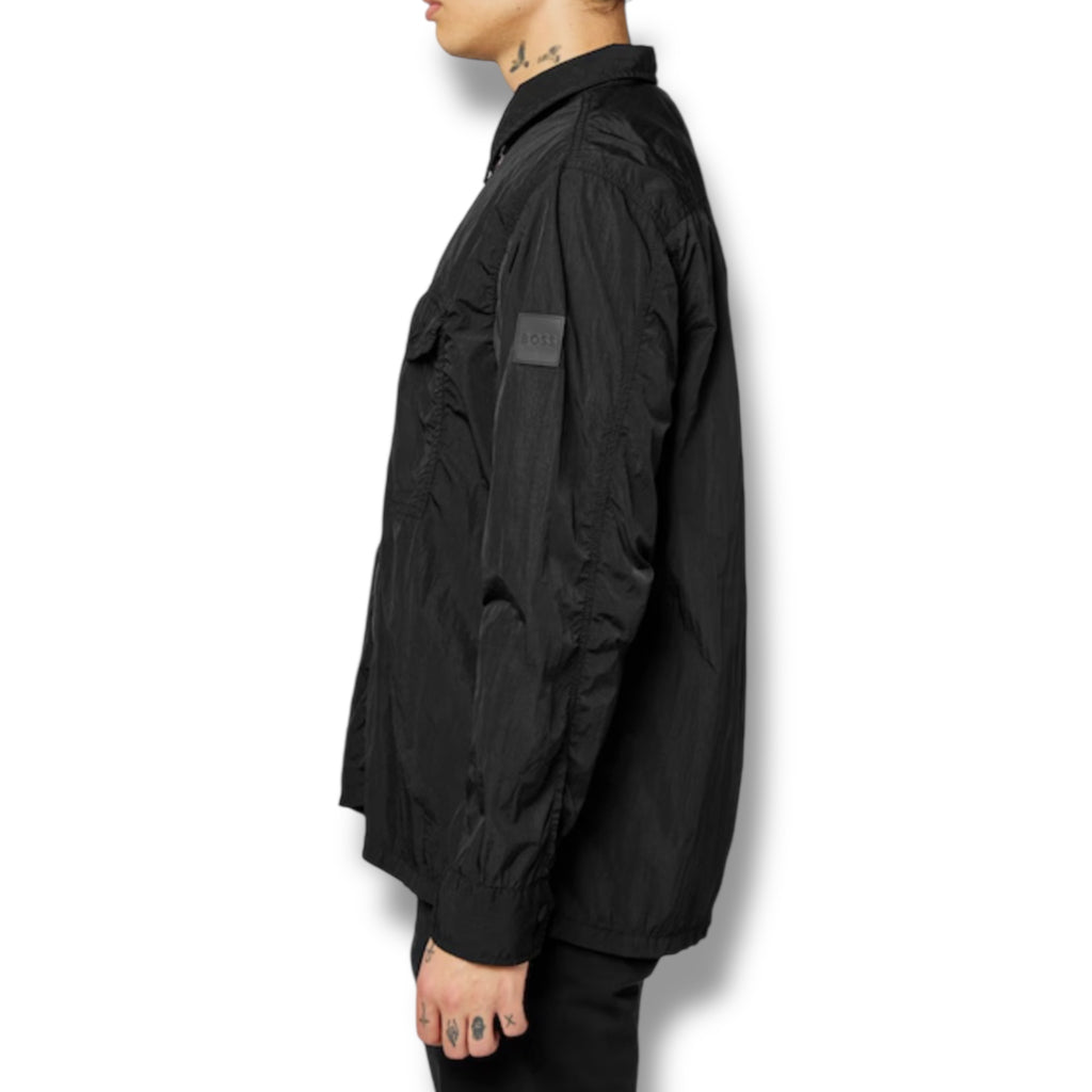 HUGO BOSS NYLON OVERSHIRT BLACK