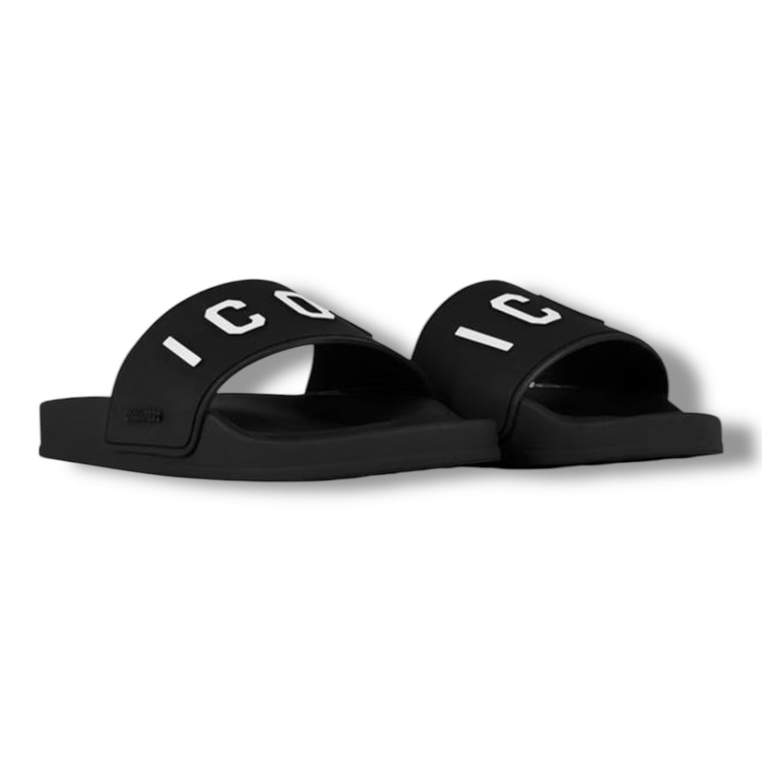 DSQUARED2 ICON POOL SLIDERS BLACK