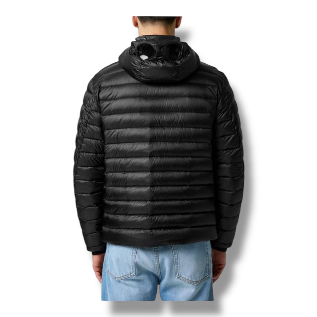 CP COMPANY DD SHELL GOGGLE DOWN PUFFER JACKET BLACK