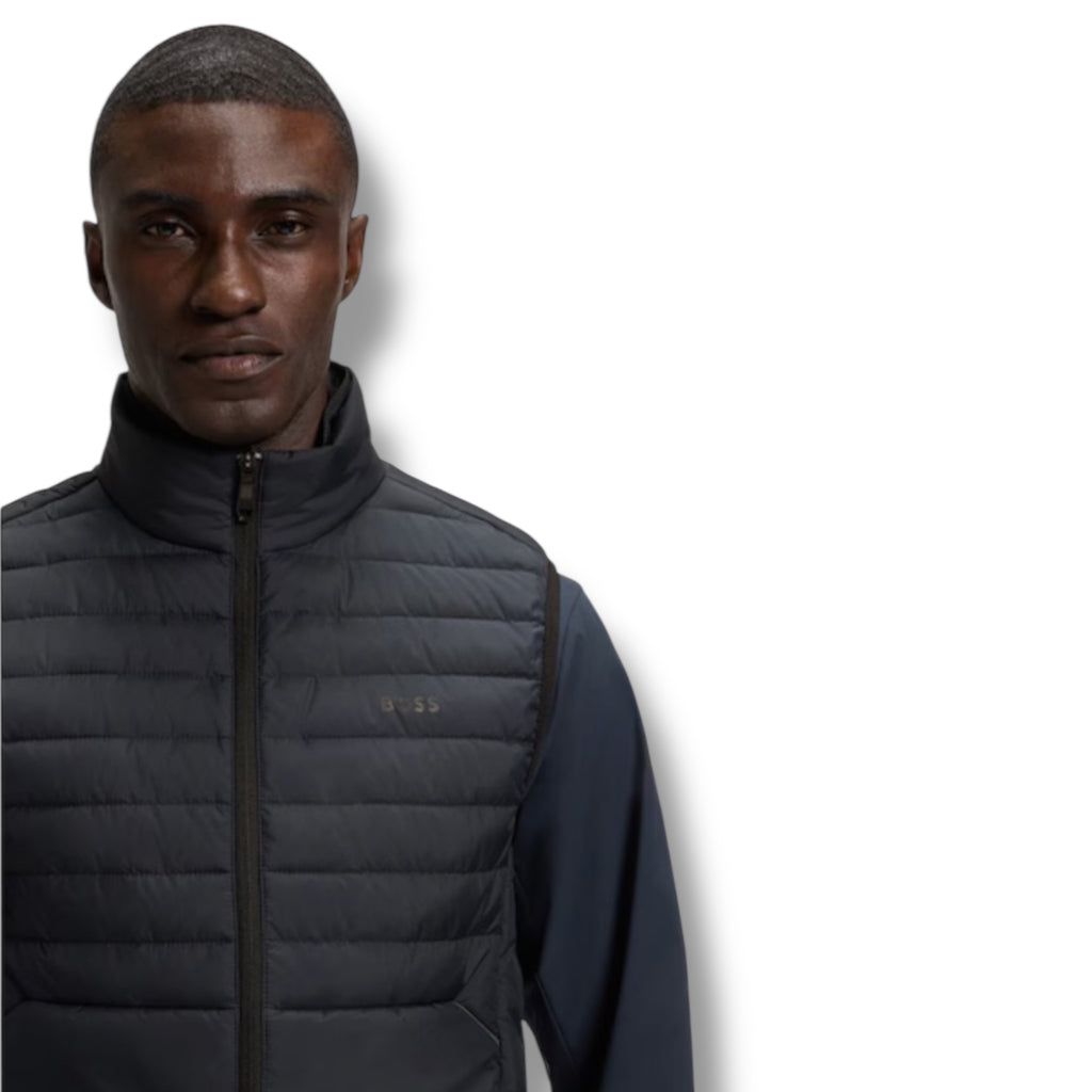 HUGO BOSS TECH PADDED URBANEX GILET NAVY BLUE
