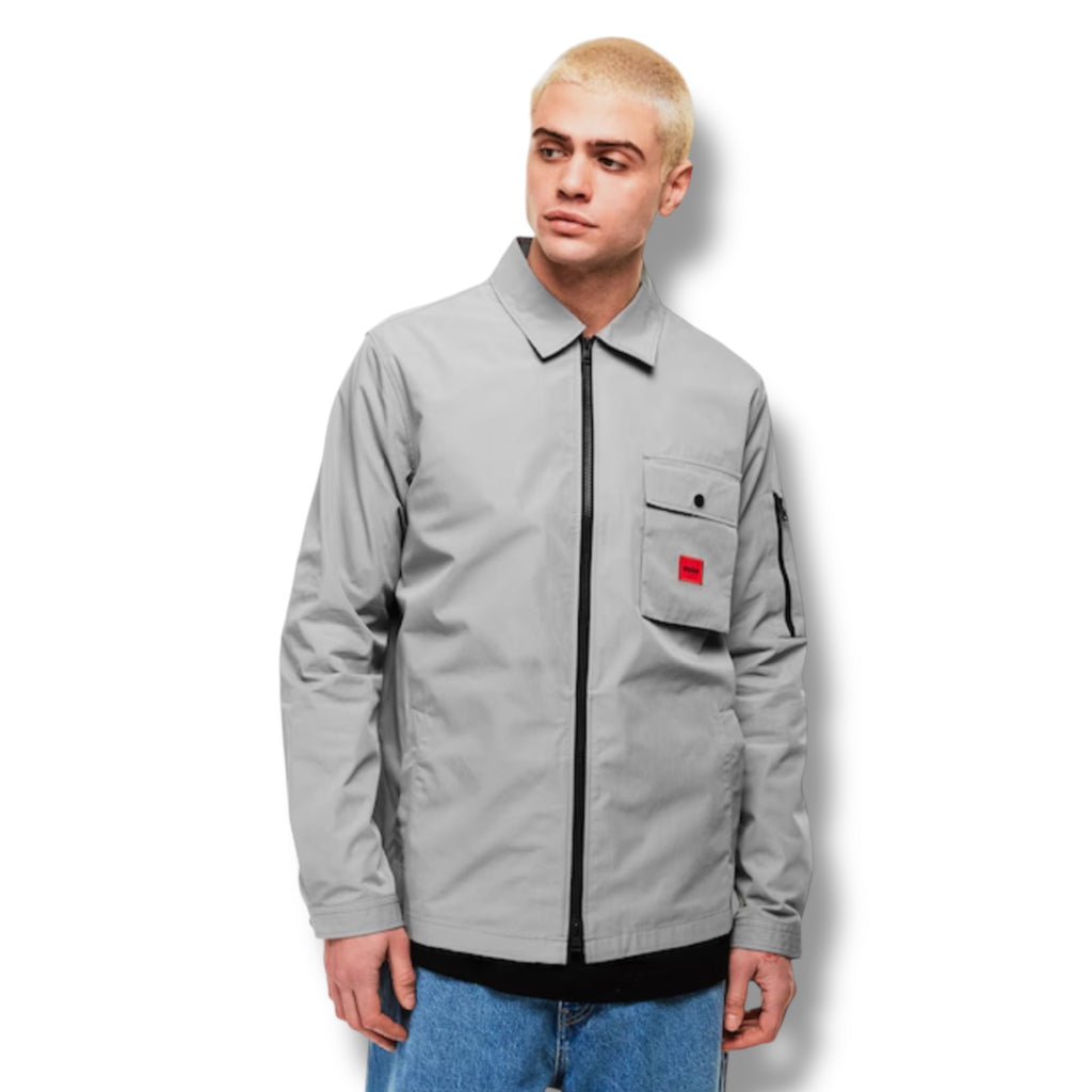 HUGO RED PATCH OVERSHIRT GREY