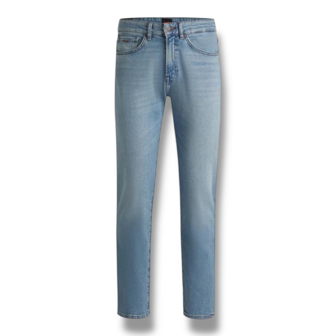 HUGO BOSS MAIN STRAIGHT LEG JEANS LIGHT WASH BLUE