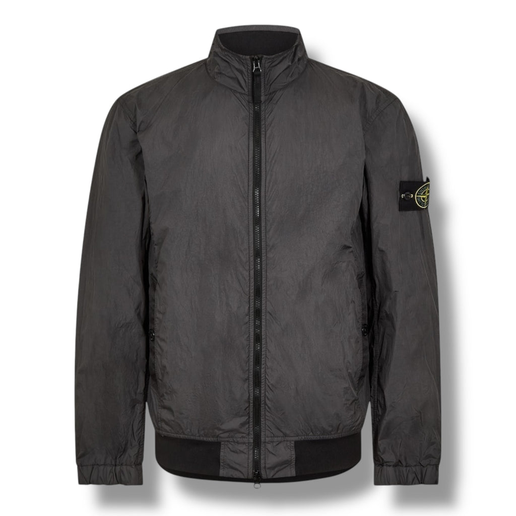 STONE ISLAND CRINKLE REPS BOMBER JACKET CHARCOAL GREY