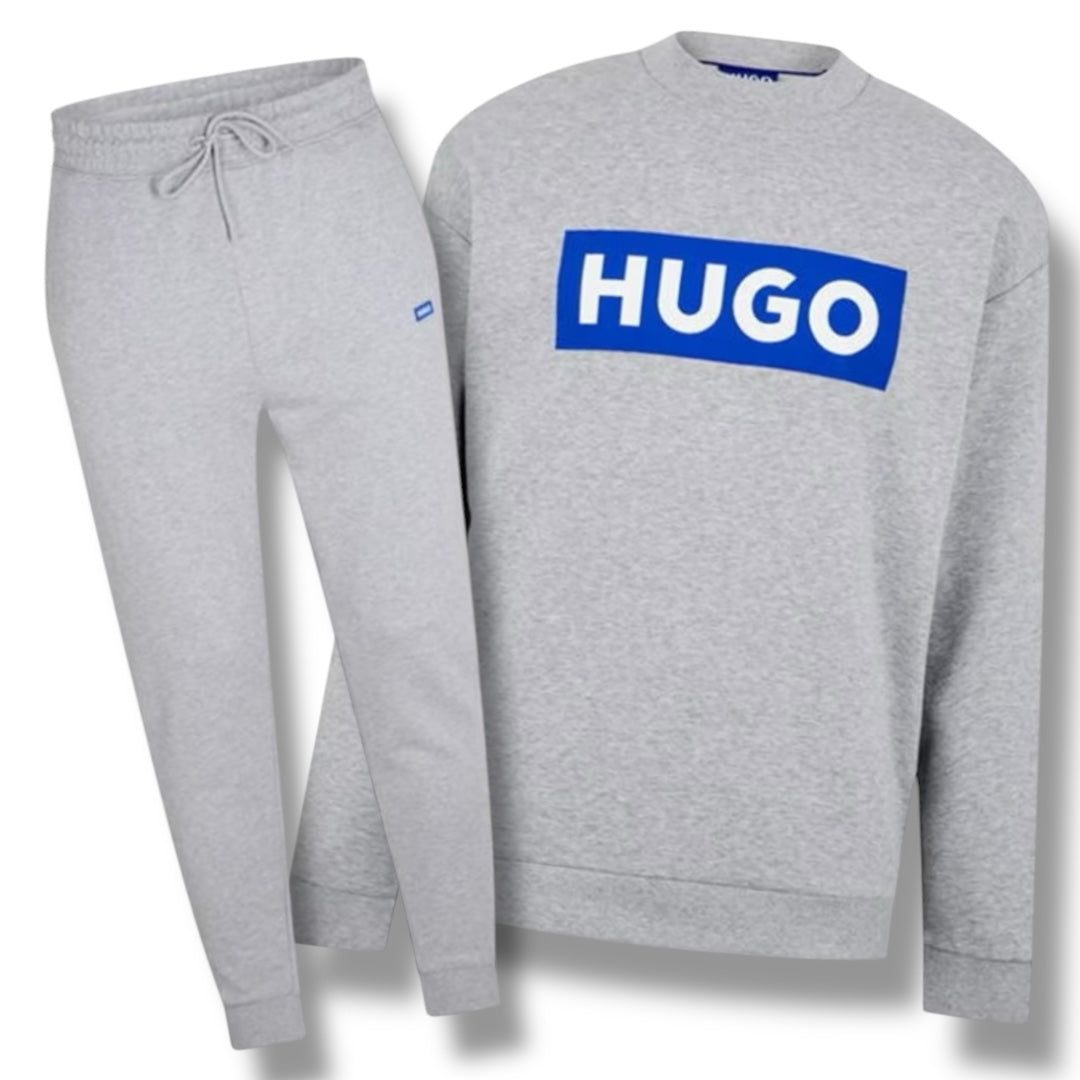 HUGO BLUE LOGO FULL TRACKSUIT GREY