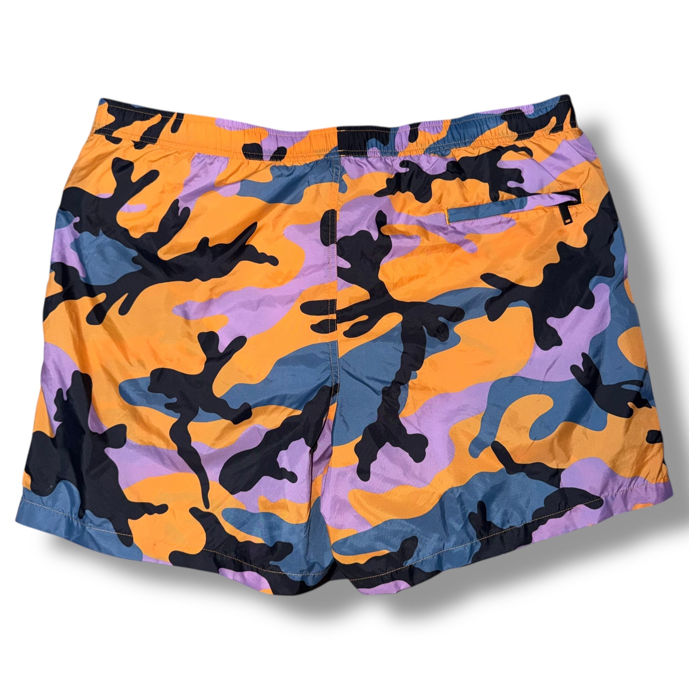 VALENTINO ROCKSTUD SWIMMING SHORTS CAMO ORANGE