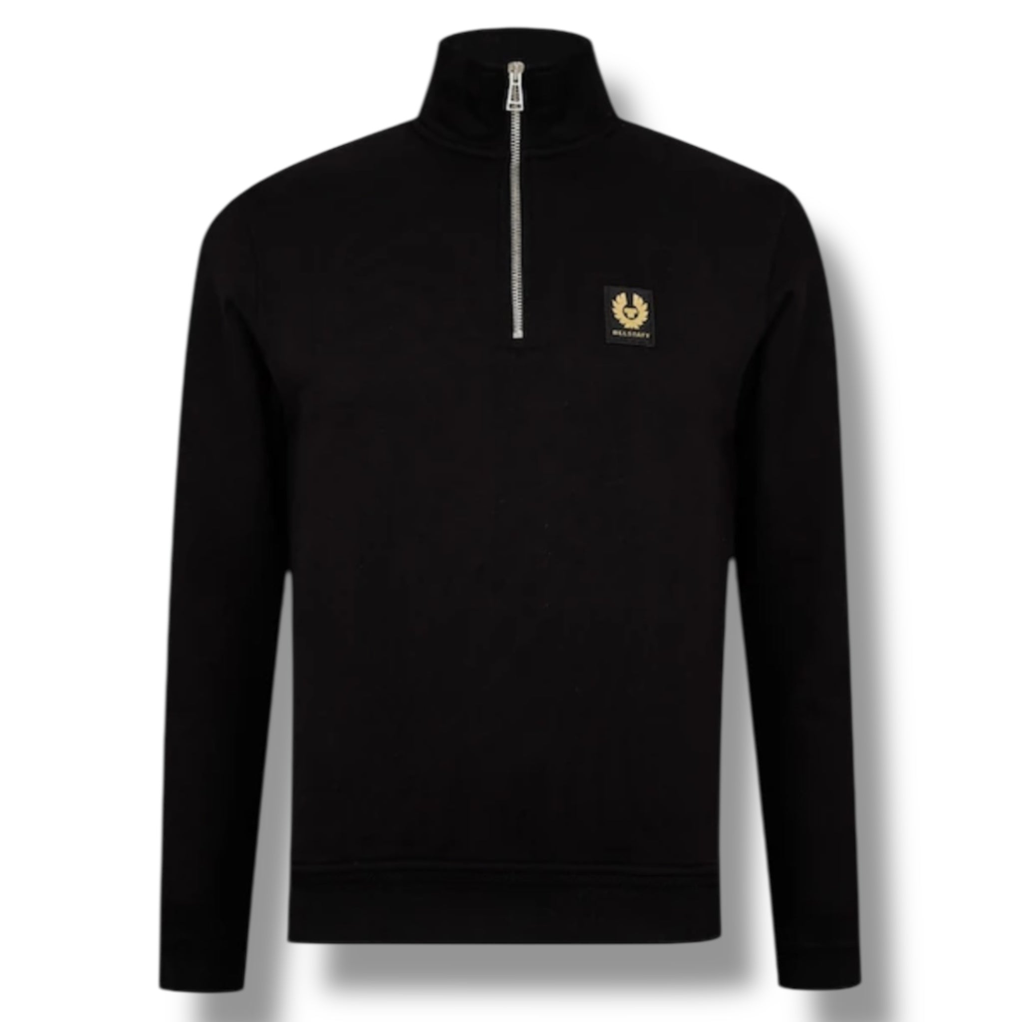 BELSTAFF PATCH LOGO 1/4 ZIP SWEATSHIRT BLACK