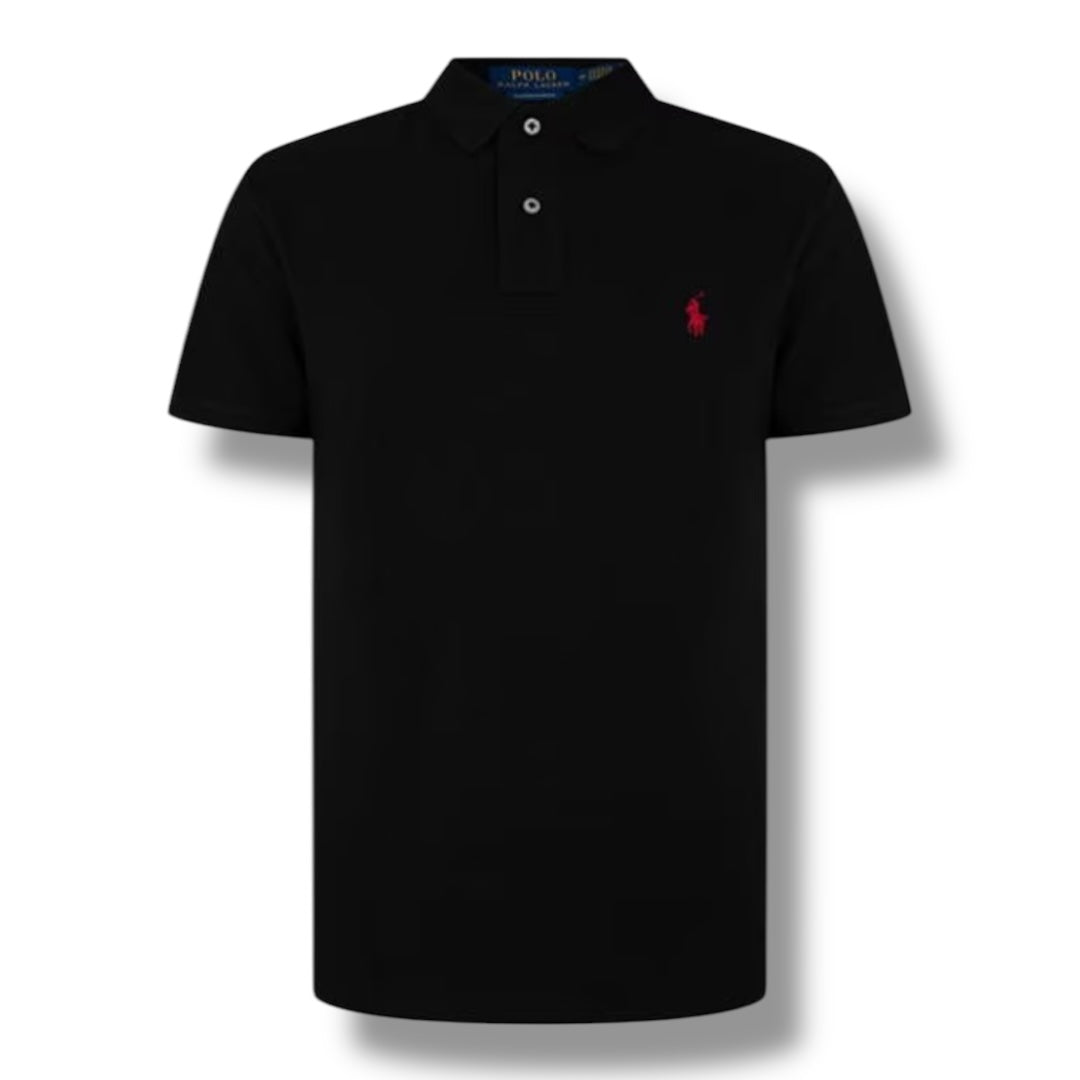RALPH LAUREN CUSTOM FIT POLO SHIRT BLACK