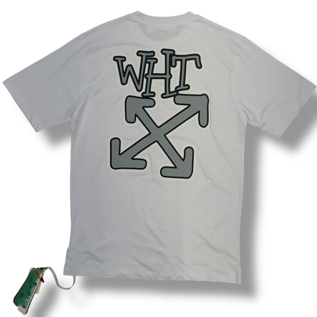OFF WHITE WHT GREY GRAFFITI T-SHIRT WHITE
