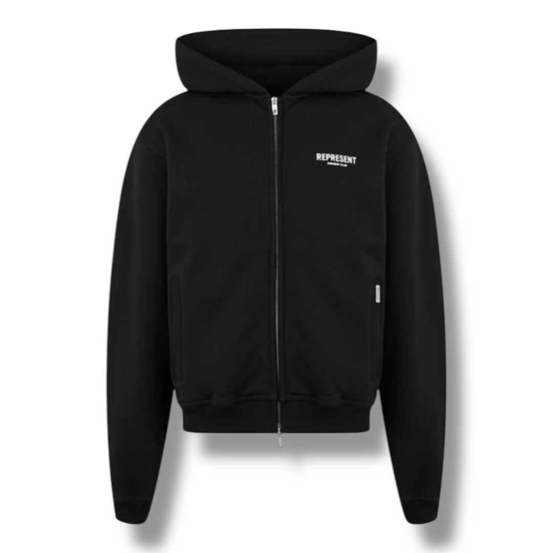 REPRESENT OWNERS CLUB FULL ZIP HOODIE BLACK