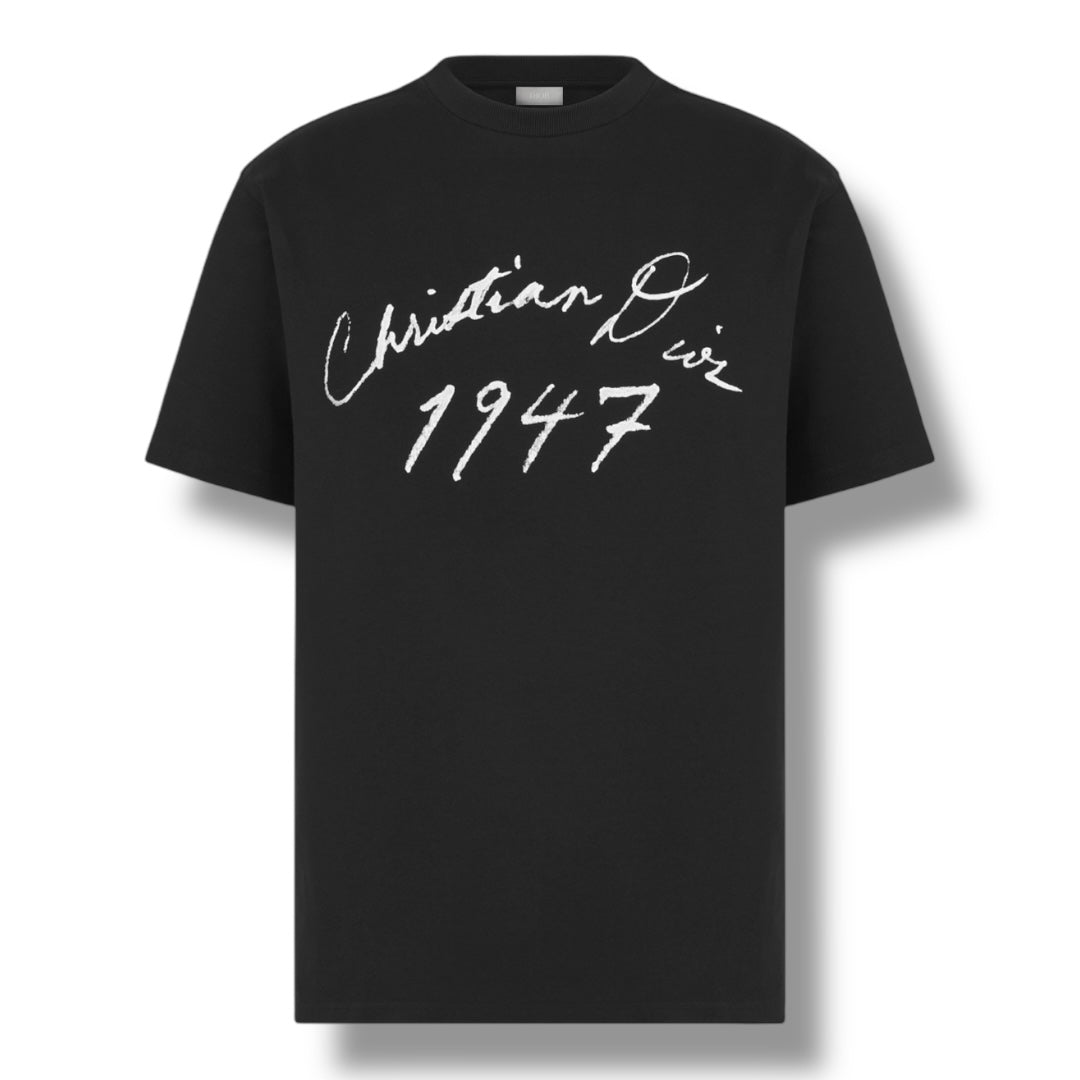 DIOR 1947 HAND WRITTEN T-SHIRT BLACK