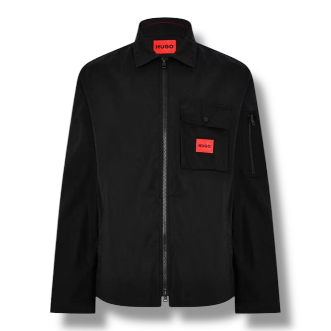 HUGO RED PATCH OVERSHIRT BLACK
