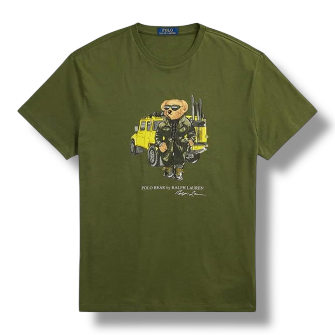 RALPH LAUREN POLO DEFENDER BEAR T-SHIRT GREEN