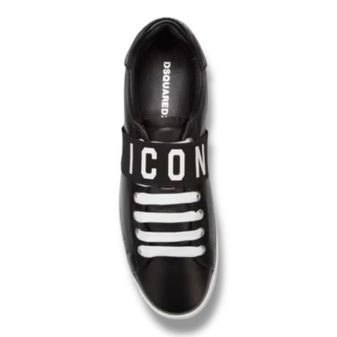 DSQUARED2 ICON STRAP TRAINERS BLACK