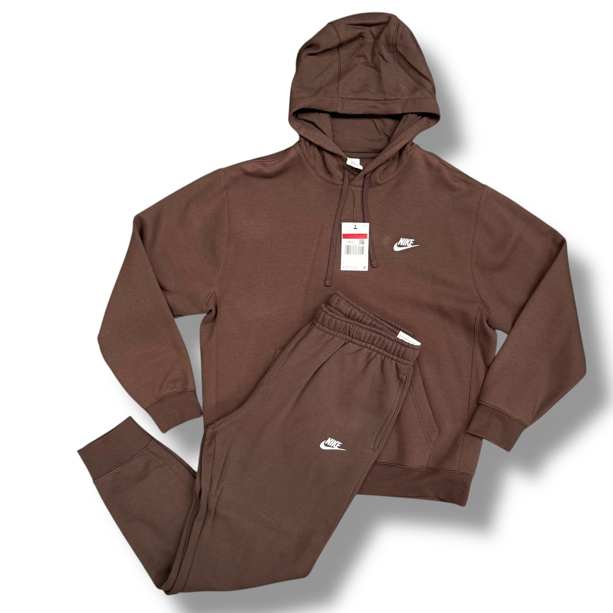 NIKE SPORTSWEAR HOODED FULL TRACKSUIT BROWN