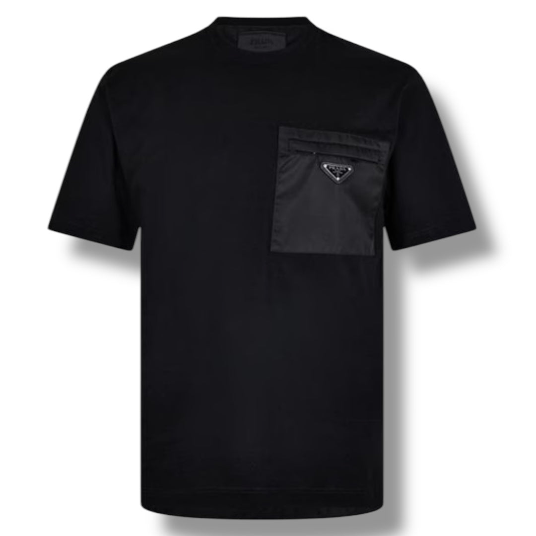 PRADA NYLON POCKET T-SHIRT BLACK